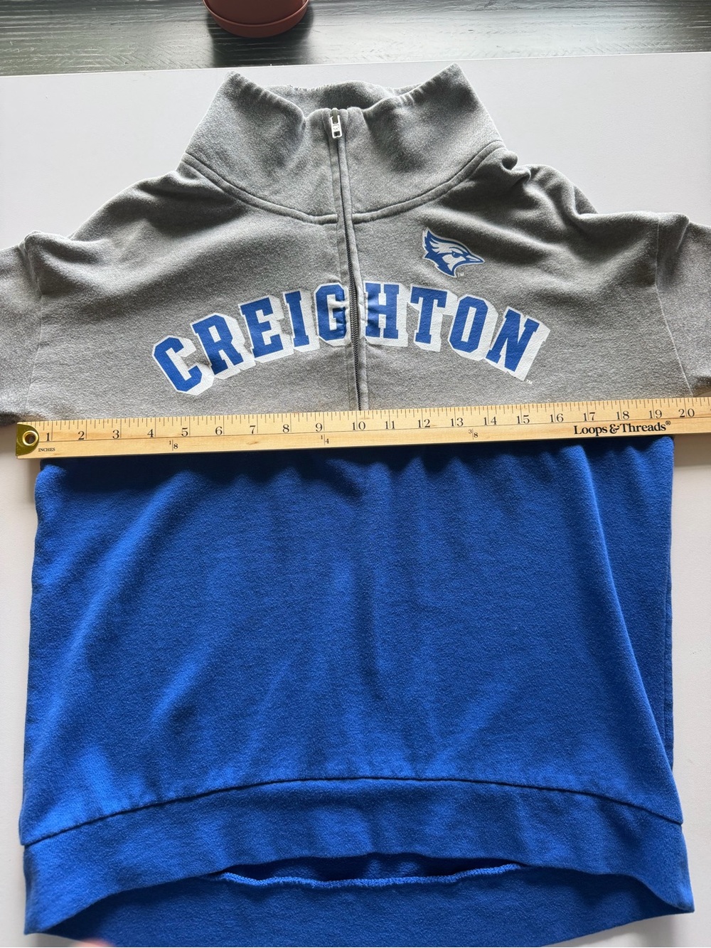 PINK Victoria's Secret Creighton Gray and Blue Half-Zip Sweater - Picture 4 of 4